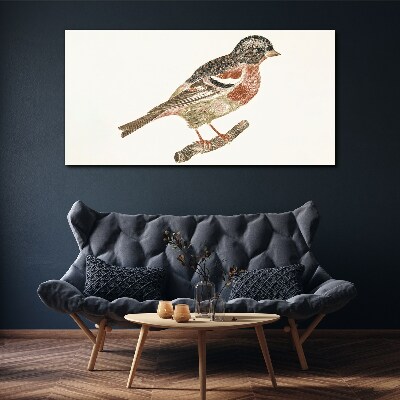 Canvas schilderij Een vogel op een tak