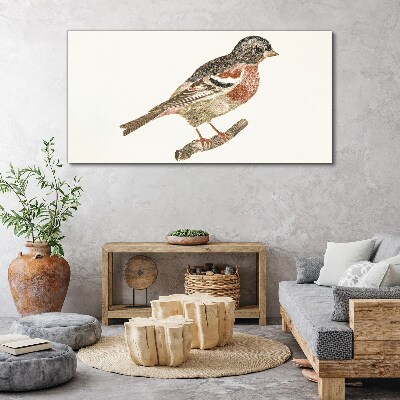 Canvas schilderij Een vogel op een tak