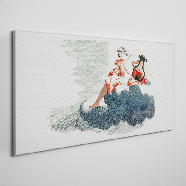 Foto op canvas Muzikale muze in de wolken