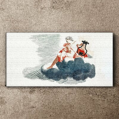 Foto op canvas Muzikale muze in de wolken