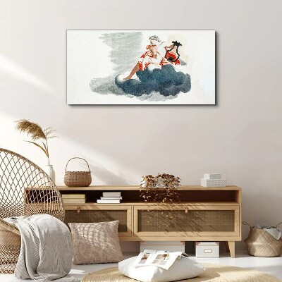 Foto op canvas Muzikale muze in de wolken