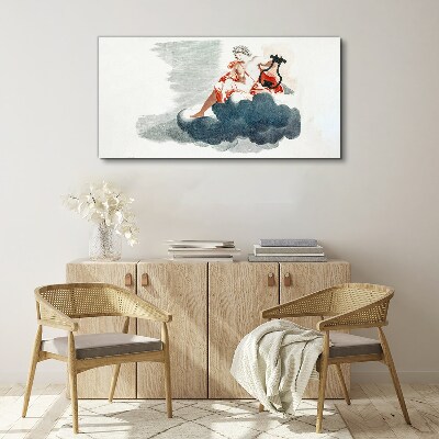 Foto op canvas Muzikale muze in de wolken