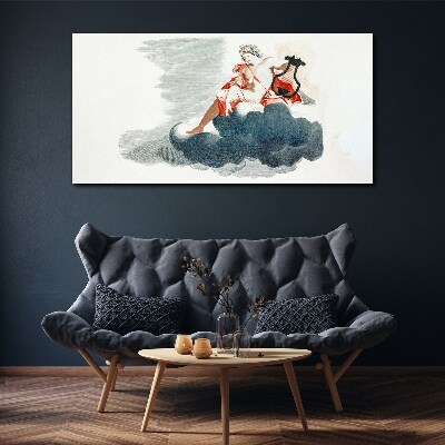 Foto op canvas Muzikale muze in de wolken