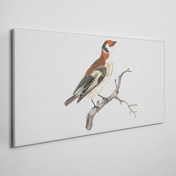 Canvas schilderij Een vogel op een tak