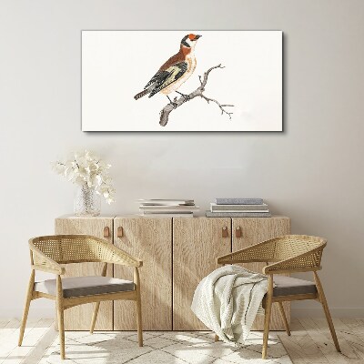 Canvas schilderij Een vogel op een tak