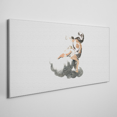 Schilderij op doek Figuur op een wolk