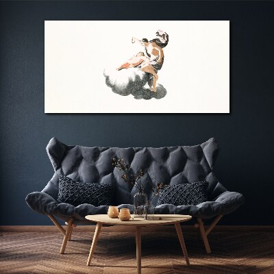 Schilderij op doek Figuur op een wolk