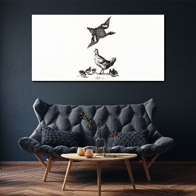 Foto op canvas De vogelwereld in zwart-wit