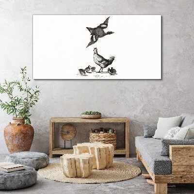 Foto op canvas De vogelwereld in zwart-wit