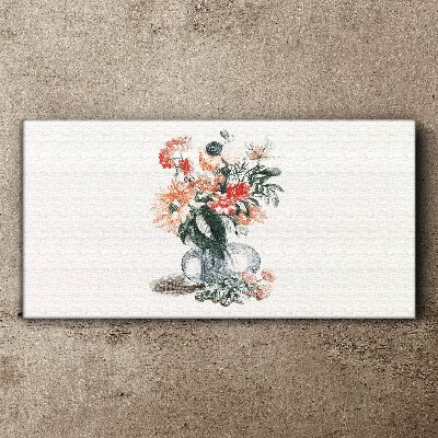 Canvas schilderij Bloemenboeket in een vaas