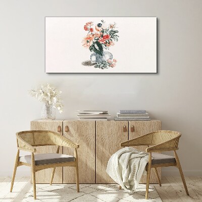 Canvas schilderij Bloemenboeket in een vaas