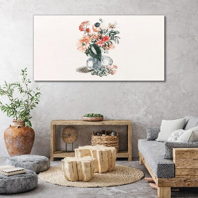 Canvas schilderij Bloemenboeket in een vaas