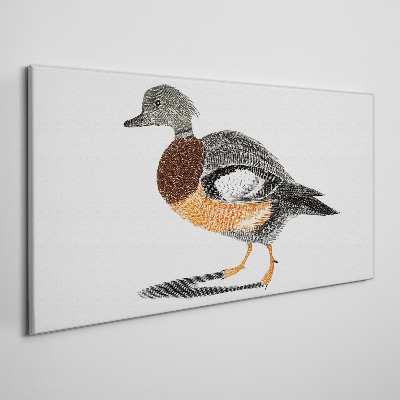 Canvas schilderij Eend in grafische stijl