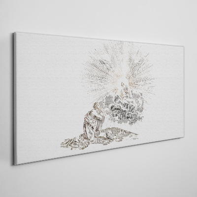 Schilderij op doek Gebed in het aangezicht van de Goddelijkheid