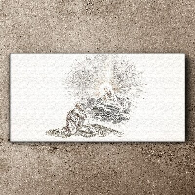 Schilderij op doek Gebed in het aangezicht van de Goddelijkheid