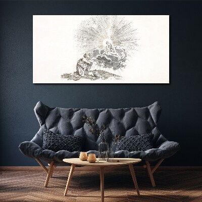 Schilderij op doek Gebed in het aangezicht van de Goddelijkheid