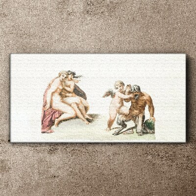 Schilderij op doek Een mythologische ontmoeting in de gloed van liefde