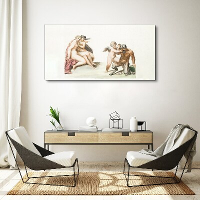 Schilderij op doek Een mythologische ontmoeting in de gloed van liefde