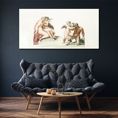 Schilderij op doek Een mythologische ontmoeting in de gloed van liefde