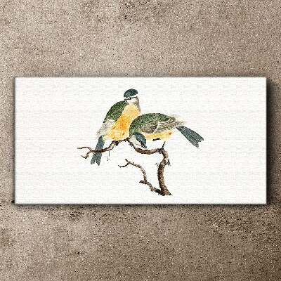 Foto op canvas Gevleugelde vriendschappen op een tak