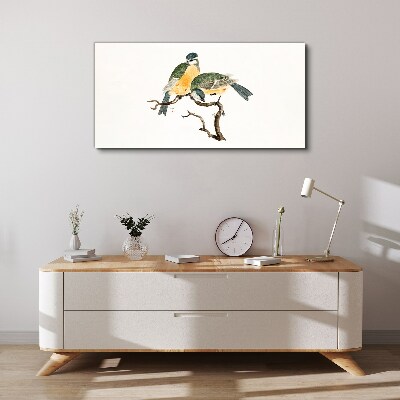 Foto op canvas Gevleugelde vriendschappen op een tak