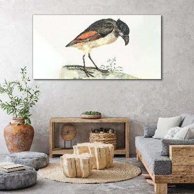 Foto op canvas Een vogel tegen een natuurlijke achtergrond