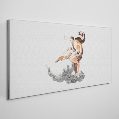 Canvas schilderij Engel op een wolk