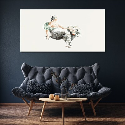 Schilderij op doek Bloemenmuze