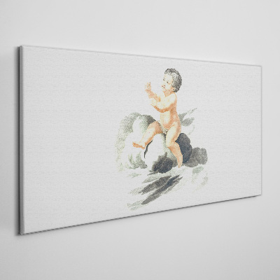 Schilderij op doek Kinderlijke vreugde op een wolk