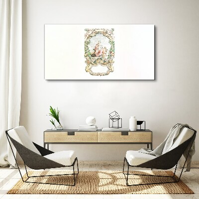 Canvas schilderij Een romantisch tafereel in een decoratieve lijst