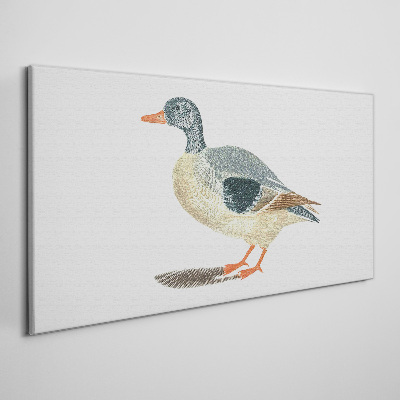 Schilderij op doek Eend in pasteltinten