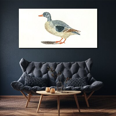 Schilderij op doek Eend in pasteltinten