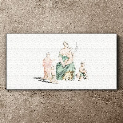 Schilderij op doek Een gezin in pasteltinten