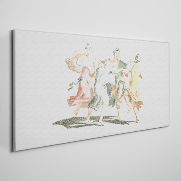 Foto op canvas Dansende figuren in pastelkleuren