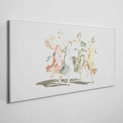 Foto op canvas Dansende figuren in pastelkleuren