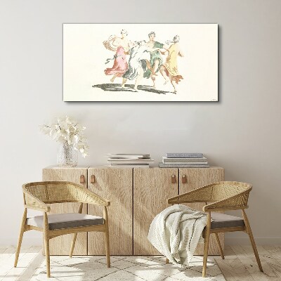 Foto op canvas Dansende figuren in pastelkleuren