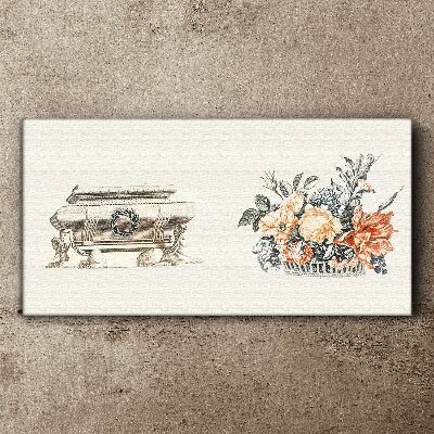 Schilderij op doek Stilleven met vaas en bloemen