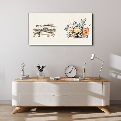 Schilderij op doek Stilleven met vaas en bloemen