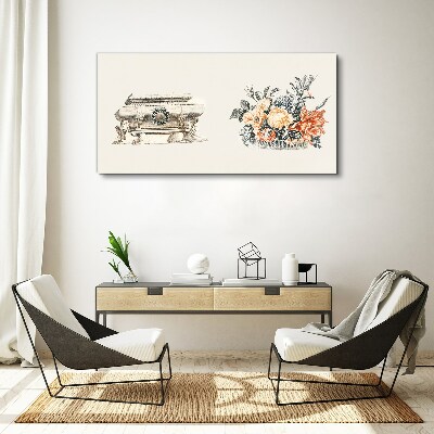 Schilderij op doek Stilleven met vaas en bloemen