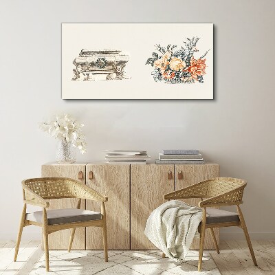 Schilderij op doek Stilleven met vaas en bloemen