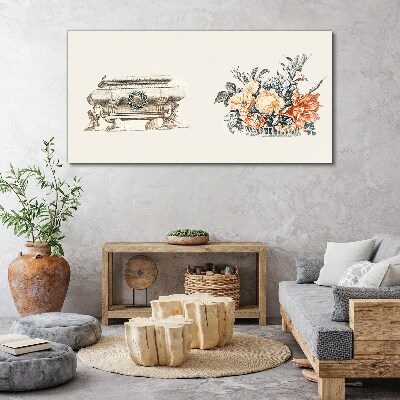 Schilderij op doek Stilleven met vaas en bloemen