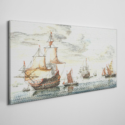 Canvas schilderij Rondvaart van historische zeilschepen