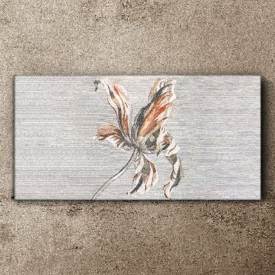 Canvas schilderij Een tere bloem op een grijze achtergrond