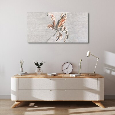 Canvas schilderij Een tere bloem op een grijze achtergrond