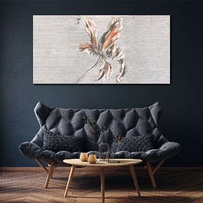 Canvas schilderij Een tere bloem op een grijze achtergrond