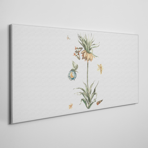 Schilderij op doek Bloemenmotieven in delicate kleuren