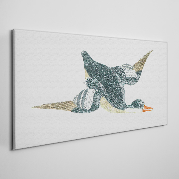 Foto op canvas Vliegende eend in pasteltinten