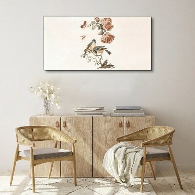 Foto op canvas Vogels en bloemen in harmonie
