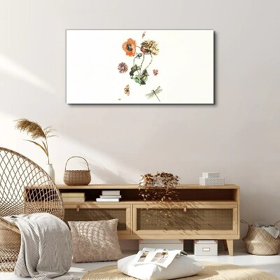 Foto op canvas Bloemmotieven met insecten