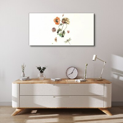Foto op canvas Bloemmotieven met insecten